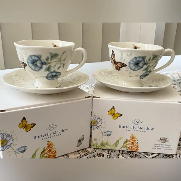 Lenox Butterfly Meadow cup & saucer x 2 - Picture 1 of 16